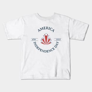 America's Independence Day. July 4. Illustration with fireworks Kids T-Shirt